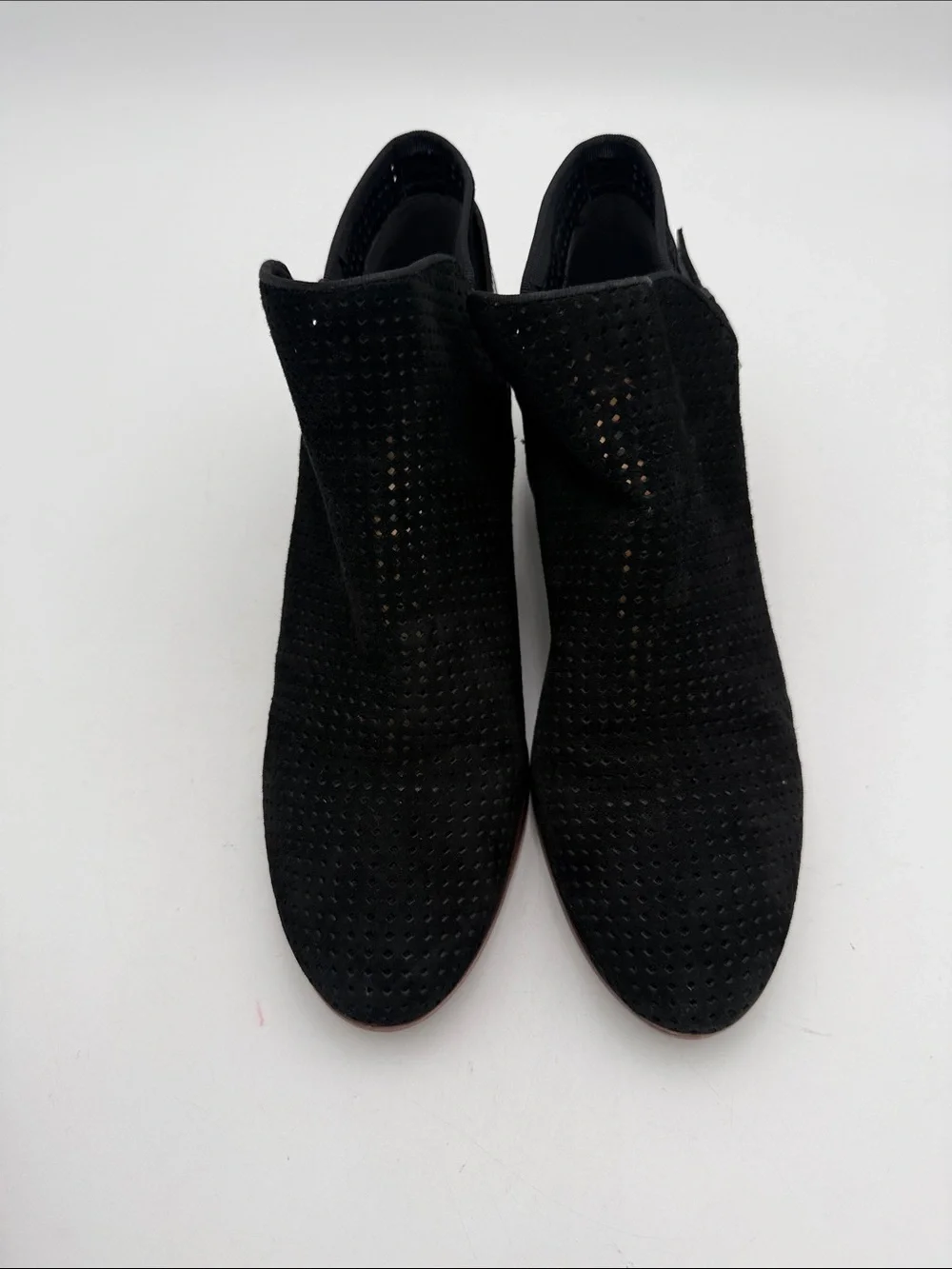 Sam Edelman Black Suede Perforated Ankle Boots Buckle - Women's Shoes 9 festival